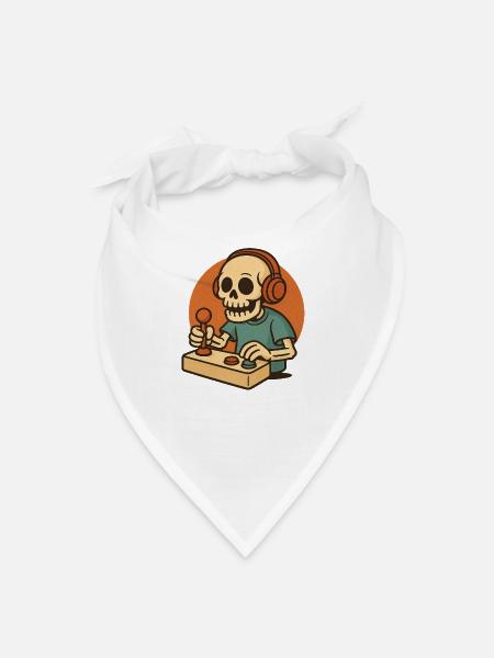 Skull DJ Arcade Gamer - Bandana - white - Front