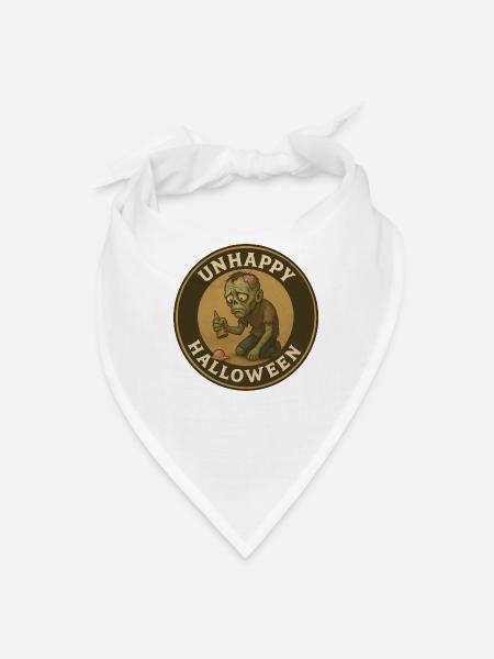 Unhappy Halloween – Sad Zombie - Bandana - white - Front