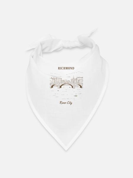 Richmond River City Sketch - Bandana - white