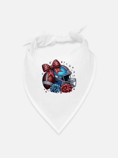 Patriotic Football Helmet Bow - Bandana - white - Front