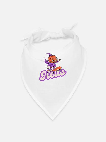 Pumpkin Skate Neon Night - Bandana - white - Front