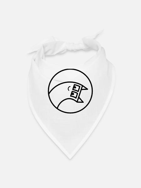 Cute Hangover Cat Face Cartoon - Bandana - white - Front
