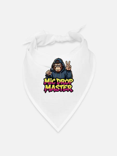 Mic Drop Master Ape - Bandana - white - Front