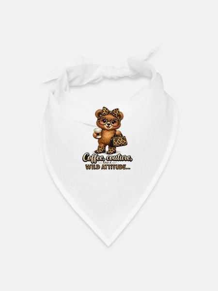 Coffee Couture Wild Attitude - Bandana - white