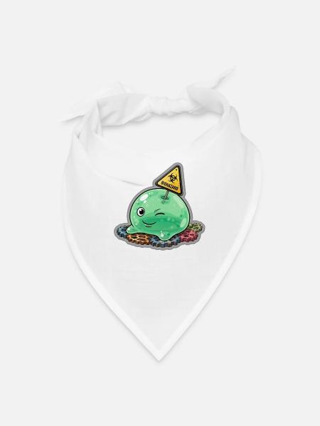 Winking Biohazard Slime with Rusty Gears - Bandana - white - Front