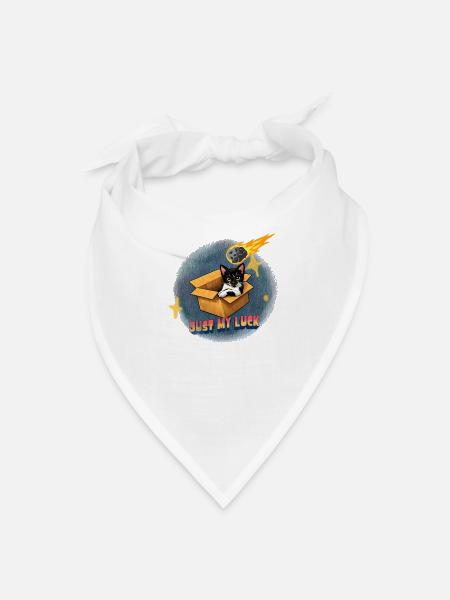 Just My Luck Funny Cat Meteor Design - Bandana - white - Front