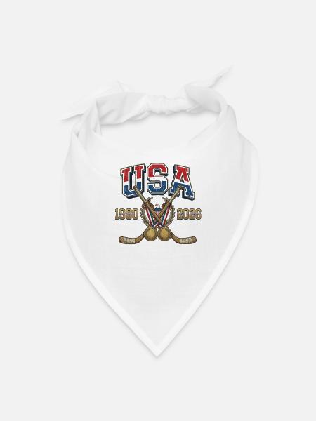 USA Glory 1980-2026 Hockey Crest - Bandana - white