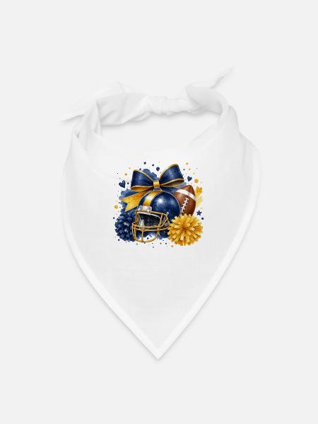 Blue Gold Team Spirit Collage - Bandana - white - Front