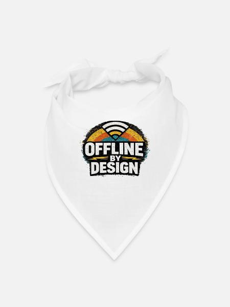 Offline by Design Retro Badge - Bandana - white - Front
