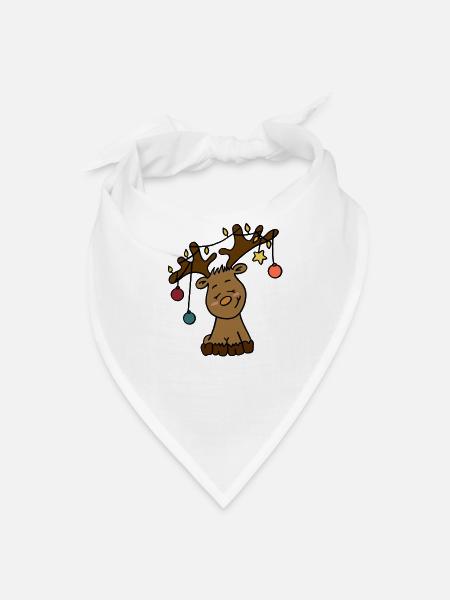 Whimsical Reindeer Lights Design - Bandana - white