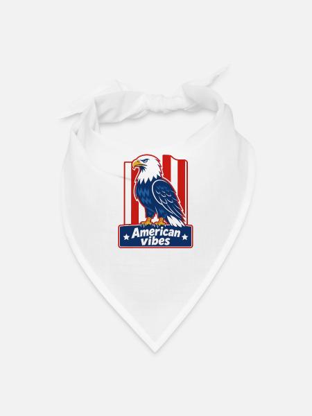 American Vibes Eagle Patch - Bandana - white - Front