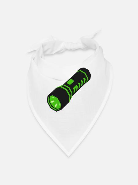 Flashlight Light Icon - Bandana - white - Front