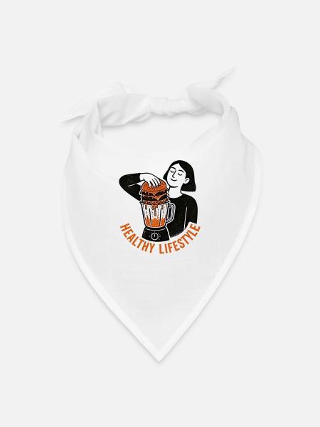 Funny Healthy Lifestyle Burger Blender - Bandana - white - Front