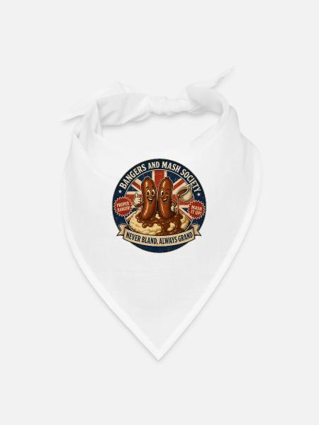 Bangers and Mash Society - Bandana - white - Front