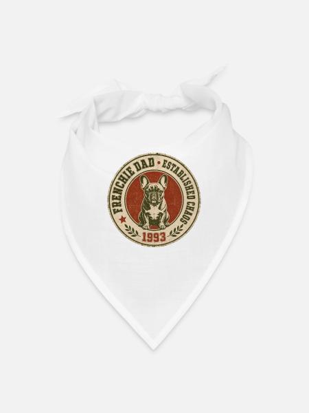 Frenchie Dad Established 1993 - Bandana - white - Front