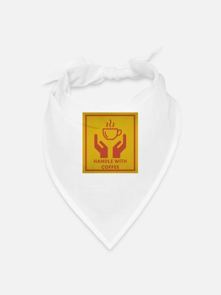 Handle With Coffee Funny Retro Caffeine Warning Gr - Bandana - white - Front