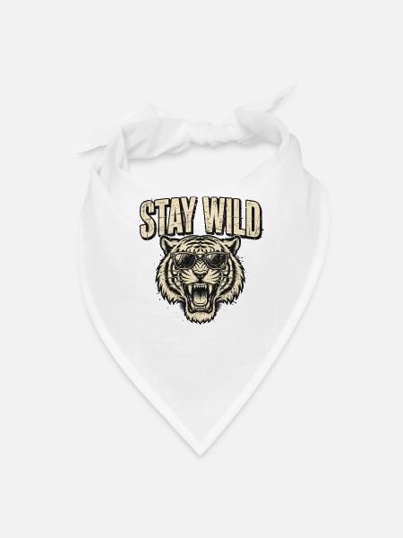 Stay Wild Tiger Sunglasses Graphic - Bandana - white
