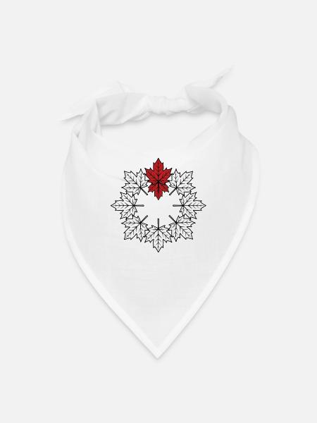 Red Leaf Crown Maple Circle - Bandana - white - Front