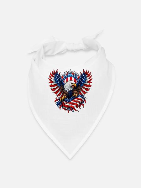 Liberty Eagle with Stars and Stripes - Bandana - white - Front