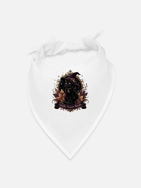 Spooky Season Royalty Cat - Bandana - white - Front