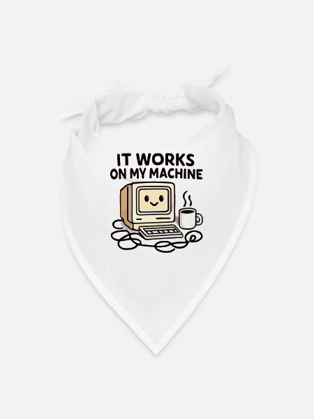 It Works On My Machine Retro PC - Bandana - white - Front