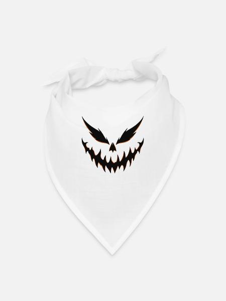 Spooky Monster Face Halloween Design  - Bandana - white - Front