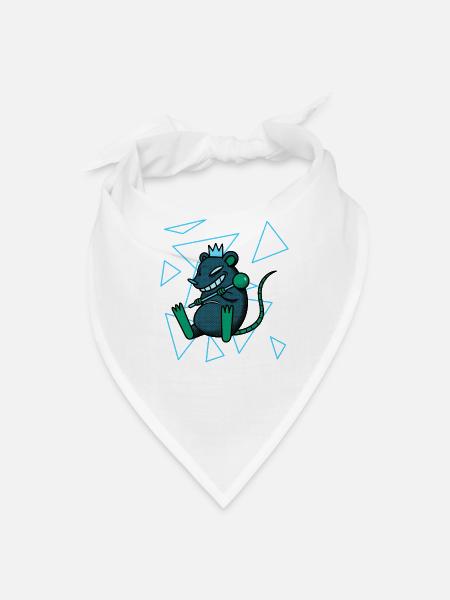 Neon Crown Rat Geometric Burst - Bandana - white - Front