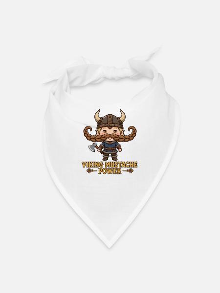 Viking Mustache Power - Bandana - white - Front