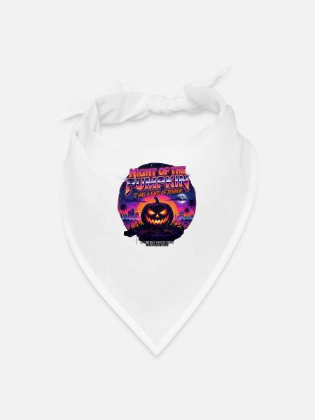 Night of the Pumpkin Retro Halloween Terror - Bandana - white - Front