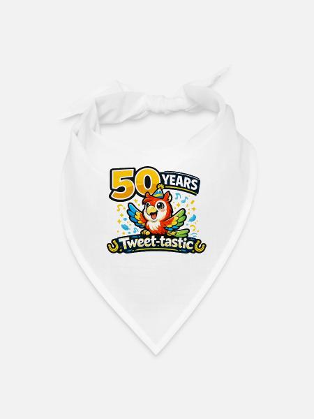 Tweet-tastic 50th Anniversary Parrot - Bandana - white - Front