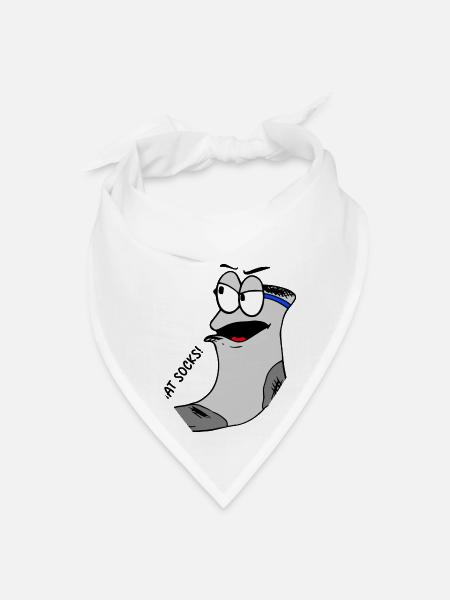 Funny Socks Shirt Funny Picture - Bandana - white - Front