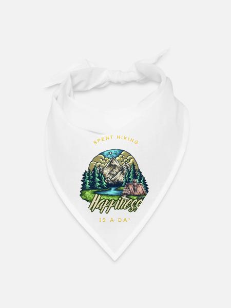 Happiness Is A Day Spent Hiking With My Friends - Bandana - white