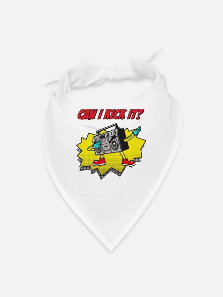 90s Hip Hop Kick It Retro Boombox - Bandana - white - Front