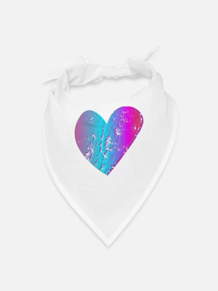 Marble Heart Neon Gradient - Bandana - white