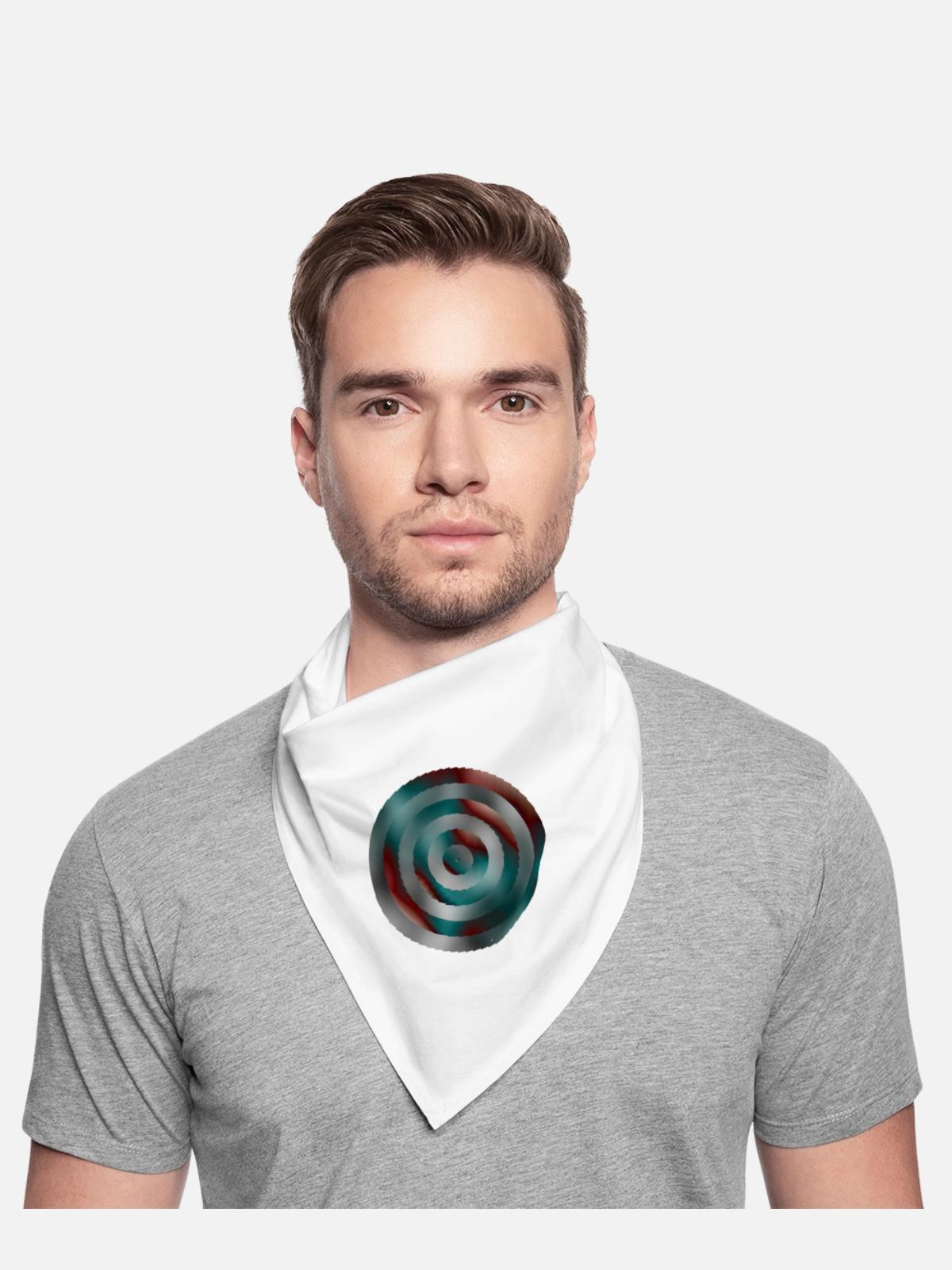 Spiral Teal Red Gradient Rings - Bandana - white - Front - TBD (187cm)