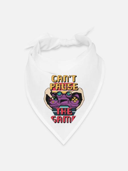 Cant Pause The Game - Bandana - white - Front