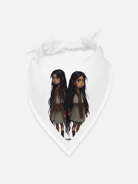 Unbreakable Bond: Native American Sisters - Bandana - white - Front