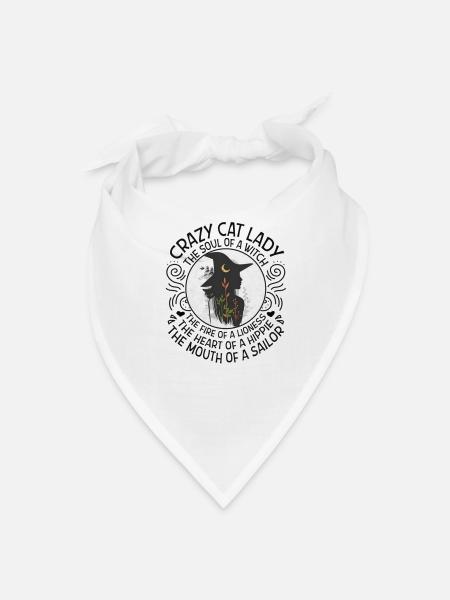 Crazy Cat Lady the Soul of a Witch - Bandana - white