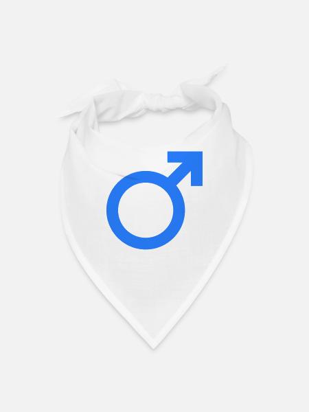 Blue Male Symbol - Bandana - white