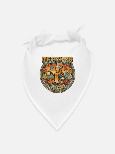 Autumn Teacher Life - Bandana - white