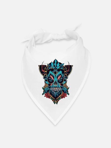 Blue Mask - Bandana - white - Front