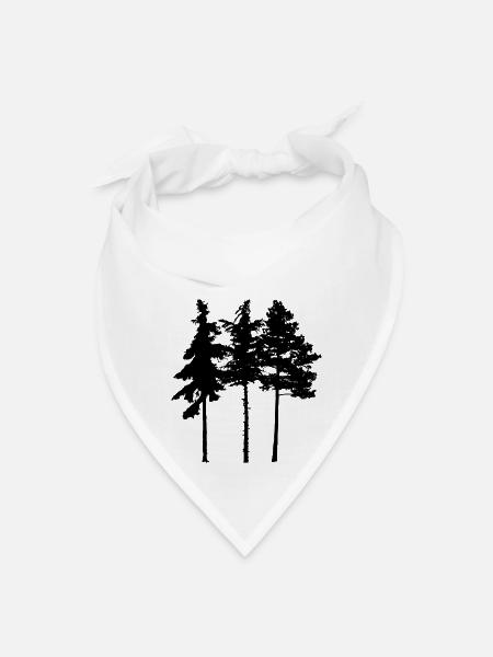 Pine Tree - Bandana - white - Front