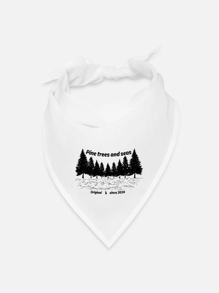 Pine trees and seas - Bandana - white - Front