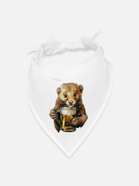 Weasel Beer - Bandana - white - Front