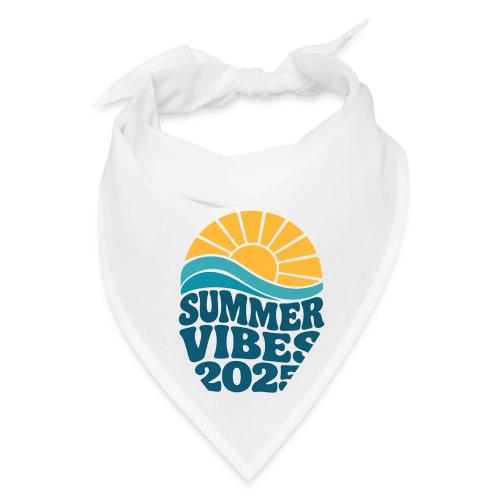 Summer Vibes 2025 Retro Sunset T-Shirt | Fun Beach - Bandana