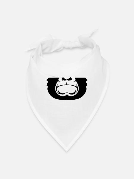 Face mask mask muzzle gorilla - Bandana - white - Front