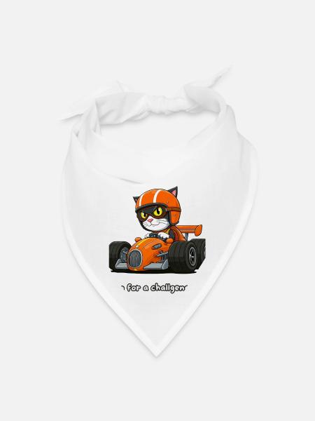 Up to challenge a cat? - Bandana - white - Front