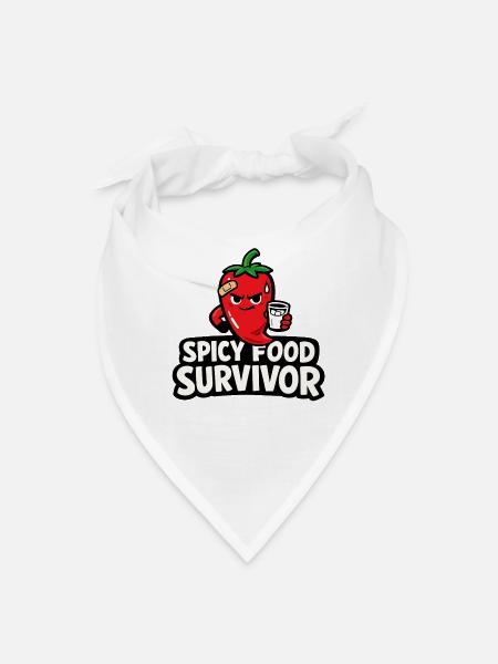 Spicy Food Survivor - Bandana - white - Front