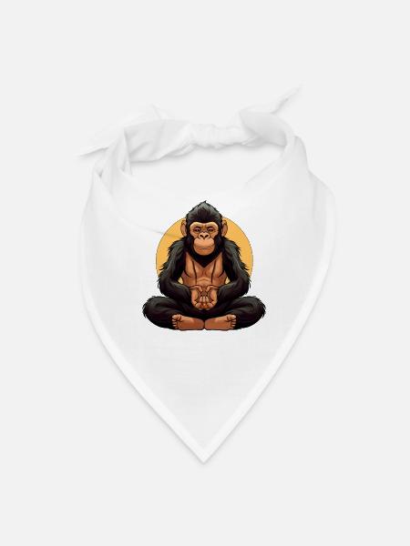 Monkey Yogi - Bandana - white - Front