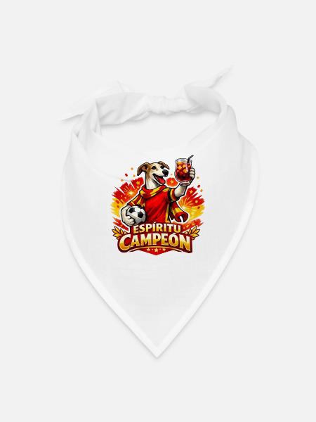 Spanish Greyhound Soccer Fan – Viva España! - Bandana - white - Front